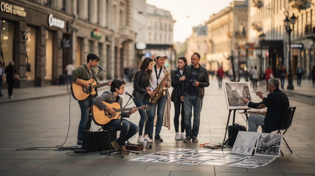 Уличные музыканты и художники: неофициальная культура города